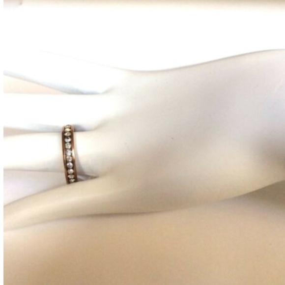 Rose Gold Eternity Ring Crystal Size 7 8 9 10 12 - Picture 5 of 8